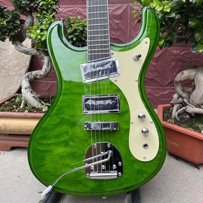 China. Guitarra eléctrica personalizada de Mosrite JRM Johnny Ramone Guitarra con onda de agua en color verde proveedor