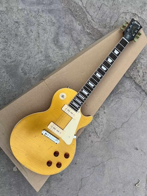 China. Guitarra eléctrica de estilo GB Les Paul LP con cuerpo dorado de caoba Cuello de arce Guitarra personalizada proveedor