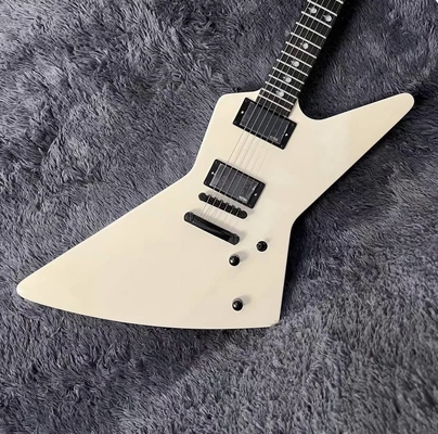 China. Guitarra eléctrica Explorer con tablero de madera de rosa, color blanco crema, de alta calidad proveedor