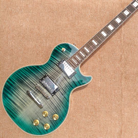 China. Guitarra eléctrica de estilo nuevo de alta calidad, de color verde y azul Flame Maple Top Rosewood guitarra eléctrica, gratis proveedor