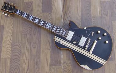 China. Negro ESP Relic guitarra de corte único cuerpo sólido guitarra eléctrica hardware de oro Tuneomatic/stoptail puente directo de la FA proveedor