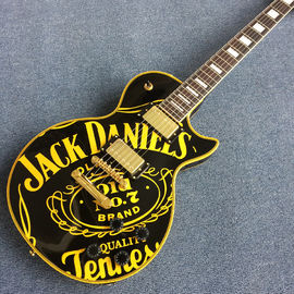 China. JACK DANIELS guitarra eléctrica LP estándar, combinación de negro y amarillo, piezas de oro, envío gratuito proveedor