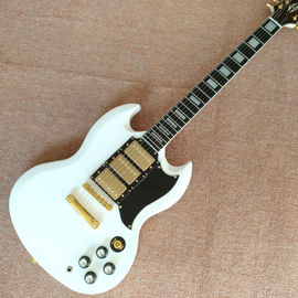 China. Alta calidad SG estilos de guitarra eléctrica, tablero de ébano, hardware de oro, 3 piezas pickups guitarra eléctrica proveedor