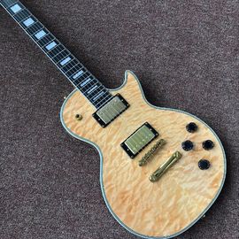 China. Nuevo estándar LP CUSTOM SHOP Venta caliente LP personalizado guitarra eléctrica de llama de arce cubierta de color natural de oro hardware proveedor