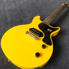 China. Venta al por mayor y de venta caliente OEM guitarra eléctrica de estudio de color amarillo de una pieza de bridge pickup LP 1958 Junior guitarra proveedor