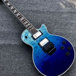 China. 2017 line up personalizado New CUSTOM SHOP LP guitarra eléctrica azul, rosal de madera proveedor