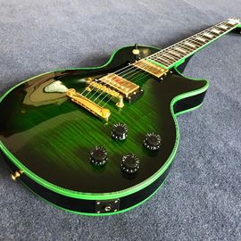 China. Guitarra eléctrica personalizada modelo LP en color verde negro estallido verde proveedor