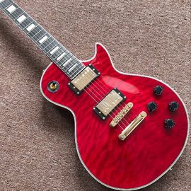 China. Guitarra eléctrica de alta calidad de estilo nuevo, color explosión Quilte Maple rojo guitarra eléctrica de tienda personalizada proveedor