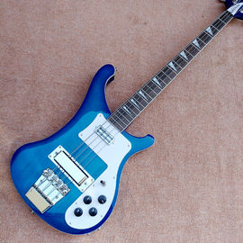 China. 2018 Mejor bajo de alta calidad Rick 4003 modelo Ricken 4 cuerdas Guitarra de bajo eléctrico en color azul, hardware Chrome proveedor