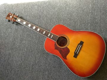 China. Mano izquierda Guitarra acústica Cereza Sunburst colibrí Guitarra acústica + personalización de fábrica proveedor