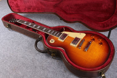 China. R9 Vos personalizado Tiger Flame Maple top LP Guitarra eléctrica hardware de plata proveedor