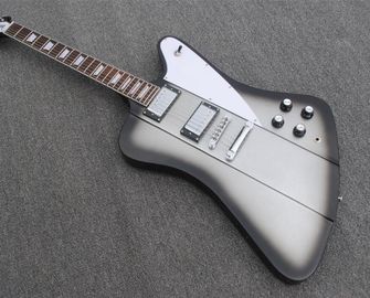 China. Alineaciones de plata Firebird Guitarra eléctrica colocada en el cuello estilo firebird guitarra personalizada bordes negros firebird proveedor