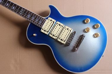 China. Tienda personalizada Ace Frehley firma 3 pick-ups Azul explosión de plata Brillo cuerpo de caoba LP guitarra eléctrica proveedor