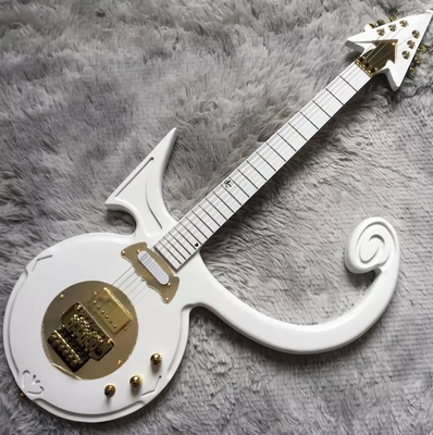 China. Personalizado Big Prince Arrow Inlay Gold Hardware Guitarra eléctrica en blanco proveedor