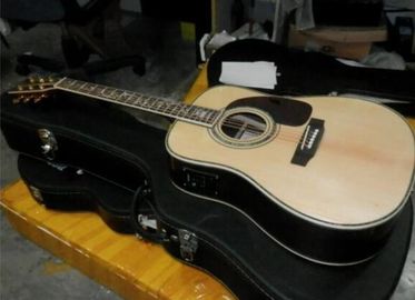 China. Guitarra acústica personalizada D 45 árbol de la vida incrustación de trastes de madera sólida de abeto guitarra superior con pescador con caja dura proveedor
