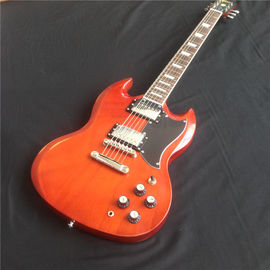 China. Nueva llegada naranja SG guitarra eléctrica con accesorios plateados de proveedor de China proveedor