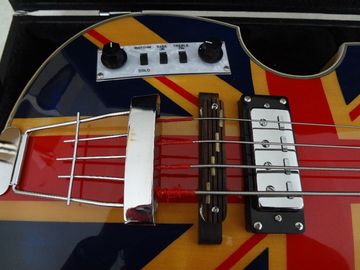 China. 4 cuerdas de la guitarra baja Hofner BB2 guitarra Bandera del Reino Unido en la parte superior del cuerpo en llamas Hofner serie contemporánea proveedor