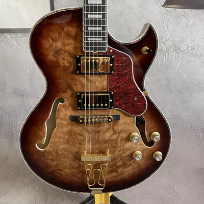 China. Custom Vintage Burst Byrdland Jazz Guitarra eléctrica de arce con hardware de oro proveedor