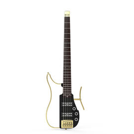 China. Custom Nuevo diseño único de alta calidad Patentado 5 cuerdas bajo diseño único Patentado Guitarra eléctrica de viaje sin cabeza proveedor
