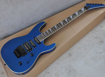 China. Metallic Blue Set In JS Guitarra eléctrica con Floyd Rose, 24 Frets, Cuerpo blanco de unión proveedor