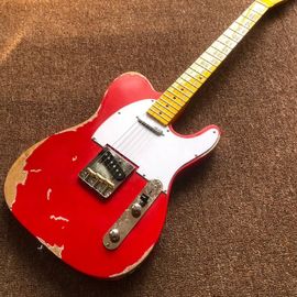 China. Guitarra eléctrica, hecha a mano 6 picaduras Guitarra de transmisión Tele Guitarra eléctrica reliquias a mano color rojo maestro construye reliquia TL proveedor