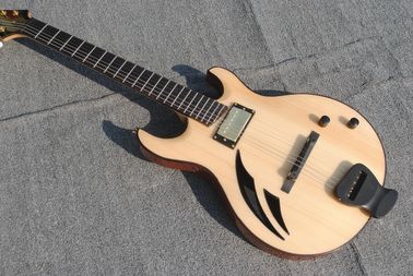 China. Guitarra eléctrica de jazz de seis cuerdas de alta calidad con doble agujero de cuchillo Guitarra eléctrica semieca en color madera proveedor