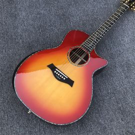 China. 2019 NUEVO Sunbrust SP14s Guitarra acústica con tablero de dedos de madera de ébano de madera de rosa en la parte posterior proveedor