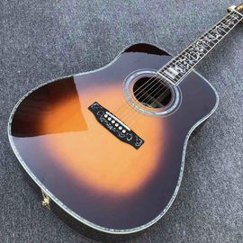 China. 41 pulgadas estilo D guitarra acústica de madera sólida, enlaces y enlaces de Abalone, tablero de ébano en solar proveedor
