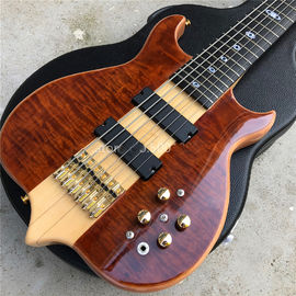 China. Guitarra de bajo eléctrica de 6 cuerdas con Win Red burst Maple top Ebony Fingerboard Recogidas activas Bass Cuello a través del cuerpo proveedor