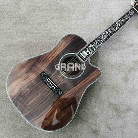 China. Todo de madera Koa sólida 45 D 41 Abalone real guitarra eléctrica acústica con tablero de ébano proveedor