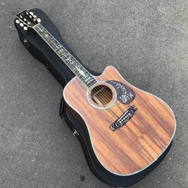 China. Cutaway de fábrica 41 pulgadas KOA Guitarra eléctrica acústica de madera Ebony Fingerboard Abalone Inlays D estilo KOA Guitarra proveedor