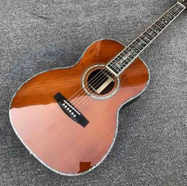 China. cedar top 00045 modelo de guitarra acústica pino rojo 100% todo real guitarra eléctrica acústica abulón proveedor
