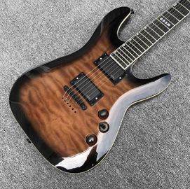 China. ES Cuerpo sólido Marrón Burst Maple Top 6 Cuerdas Guitarra eléctrica con hardware negro proveedor