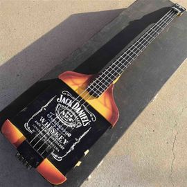China. 4 cuerdas Jack Daniels Guitarra de Bajo Eléctrica Cuello Cuerpo Mahogany Cuerpo de madera de rosa Fingerboard Envío gratis proveedor