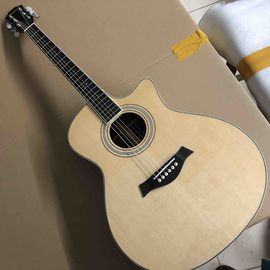 China. Todo Solid Spruce 414 Guitarra eléctrica acústica con Fishman 301 Abalone incrustaciones Ebony guitarra acústica de la pizarra proveedor