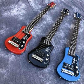 China. Tres colores Hofner corto mini Guitarra de viaje Protable principiante guitarra niño guitarra eléctrica proveedor