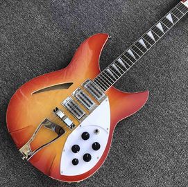 China. Naranja 12 cuerdas Ricken 360 modelo de guitarra eléctrica, fábrica personalizada cuerpo hueco guitarra de jazz Rick proveedor