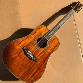 China. 41&quot; KOA Madera 12 Cuerdas D45K Cuerpo Abalone Inlay Ebony Fingerboard Guitarra eléctrica acústica proveedor