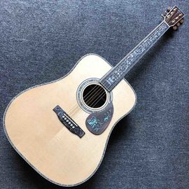 China. Custom Deluxe Real Abalone Binding Ebony Fingerboard de madera de rosa de lado trasero sólido de abeto de madera guitarra acústica proveedor