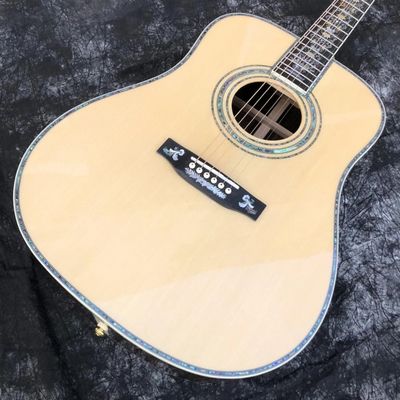 China. Guitarra acústica personalizada AAAAA de madera sólida de lujo Abalone Inlay estilo D100 proveedor