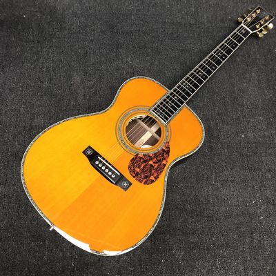 China. Guitarra acústica personalizada de 40 pulgadas con firma en amarillo proveedor