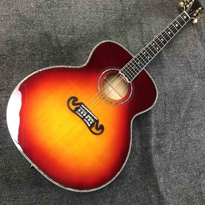 China. Guitarra acústica electrónica de costumbre J200 Flamed Maple Back Side Abalone Binding 550A en Sunburst proveedor