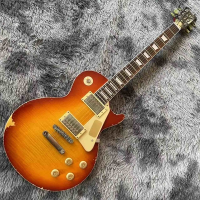 China. Grand G-LP personalizado Les Paul Relic estilo de acabado Guitarra eléctrica Cherryburst Color opcional Aceptar OEM proveedor