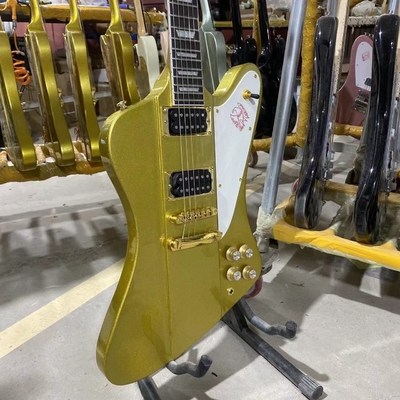 China. Guitarra eléctrica de estilo Grand Firebird en color dorado con hardware dorado Cuerpo de caoba Fingerboard de madera de rosa proveedor