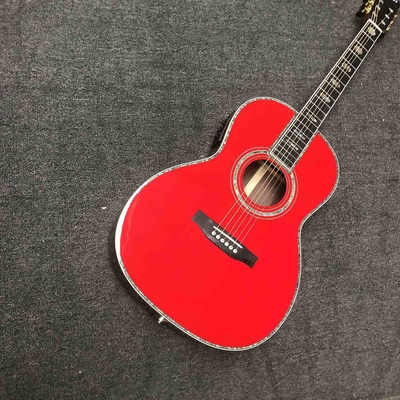 China. Guitarra acústica de madera sólida con EQ electrónico de ébano con cabeza de ranura proveedor