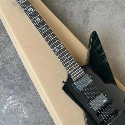 Guitarra eléctrica de estilo ESP con acabado brillante de color negro proveedor