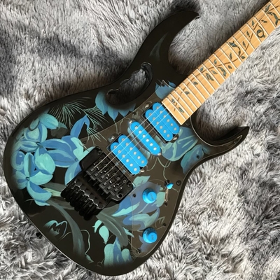 Guitarra eléctrica de estilo Ibanez Jem77p en patrón floral azul proveedor
