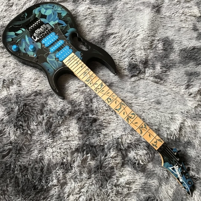 Guitarra eléctrica de estilo Ibanez Jem77p en patrón floral azul proveedor