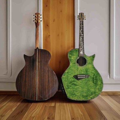 Guitarra acústica personalizada de 41 pulgadas Grand Style de 6 cuerdas de corte único en color verde transparente proveedor
