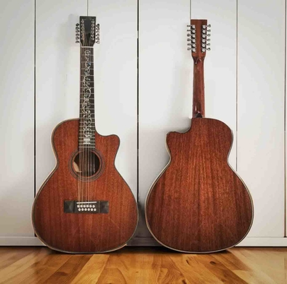 Guitarra acústica con 12 cuerdas de cuerpo OO hecha a mano proveedor